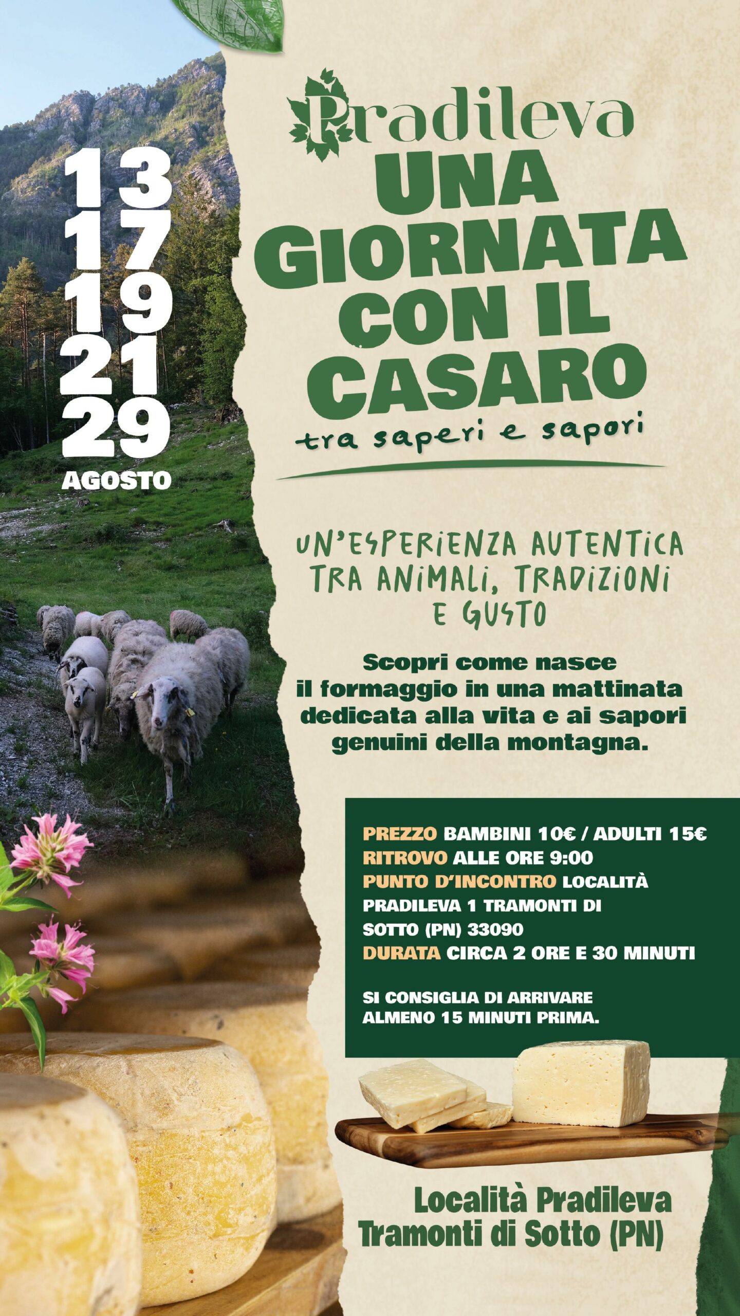 Una giornata con il casaro – Tradizione e gusto a Pradileva