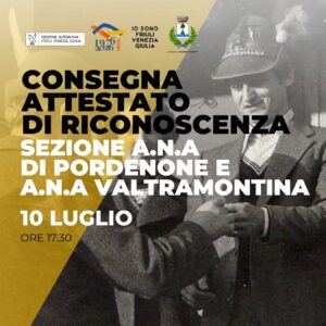 Consegna attestato ANA Pordenone a Tramonti di Sotto | 50° Terremoto Friuli